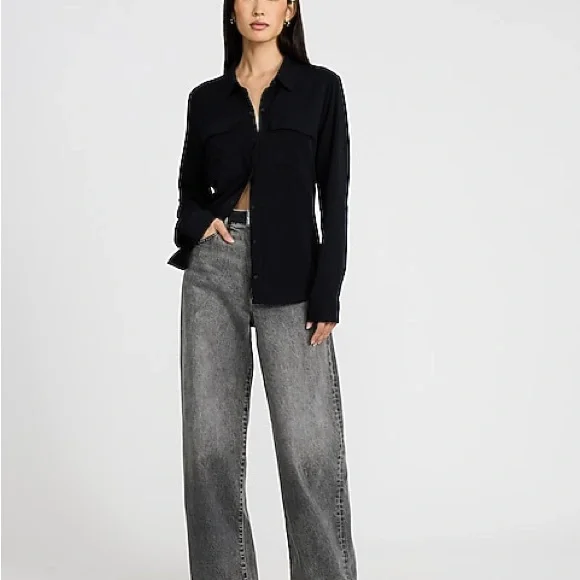 2/$10 • Express Fuchsia Portofino Button Down Blouse - Size: Small - Picture 8 of 9